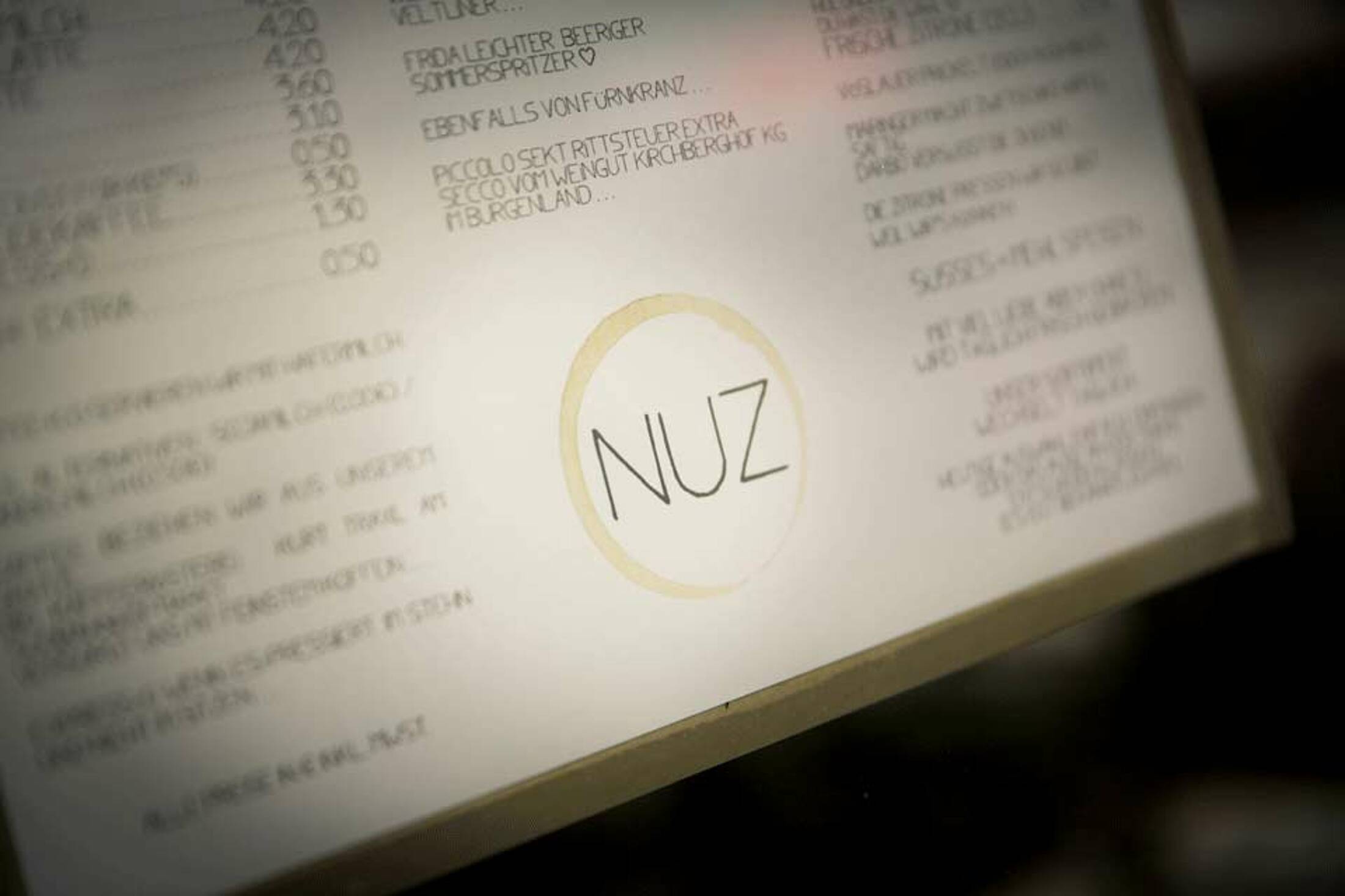 Speisekarte Cafe Nuz